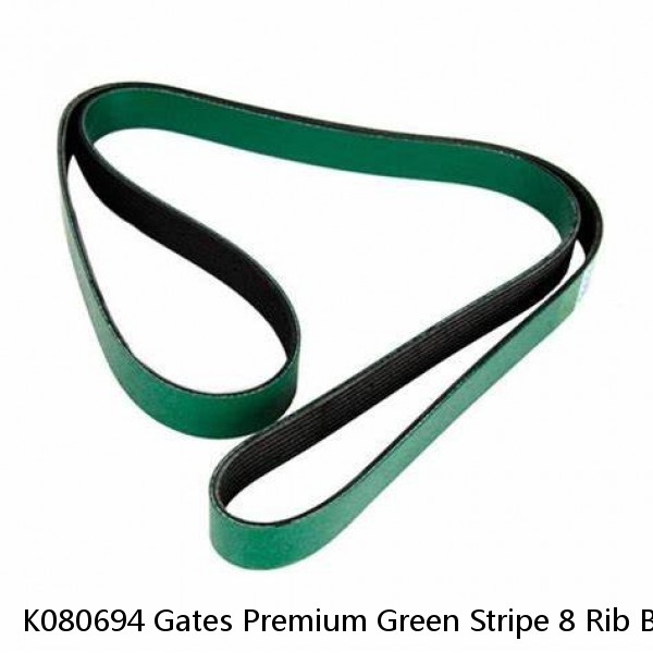 K080694 Gates Premium Green Stripe 8 Rib Belt 70" Long