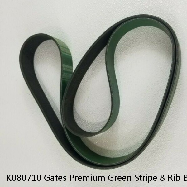 K080710 Gates Premium Green Stripe 8 Rib Belt 71.5" Long