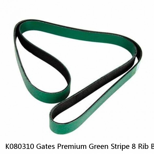 K080310 Gates Premium Green Stripe 8 Rib Belt 31 5/8" Long CVF Racing Special